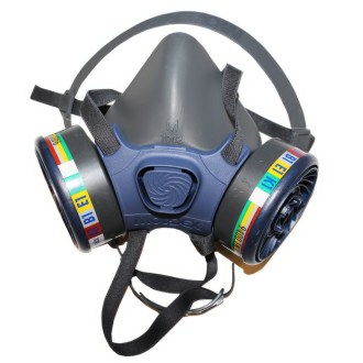 Halbmaske der MOLDEX 7002 mit Filtern gegen Säuren